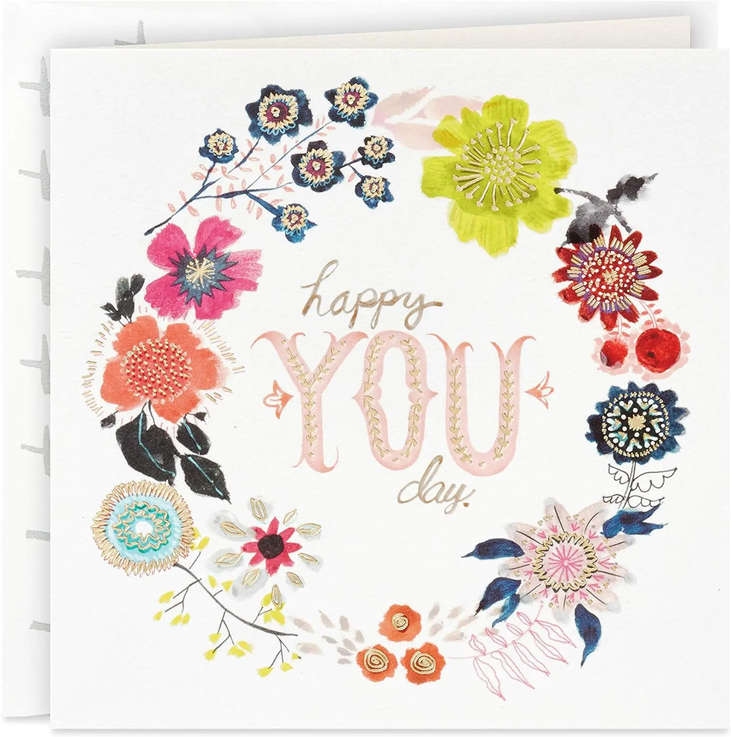 Best Selling Colorful Creative Fancy Paper Hot Stamping Birthday Gift Greeting Card for Children Friends with Beautiful Flowers