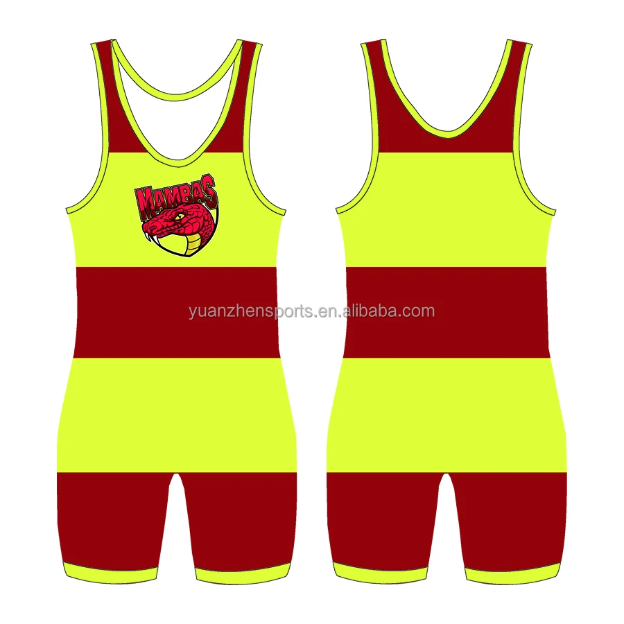 custom design sublimation printing wrestling singlet