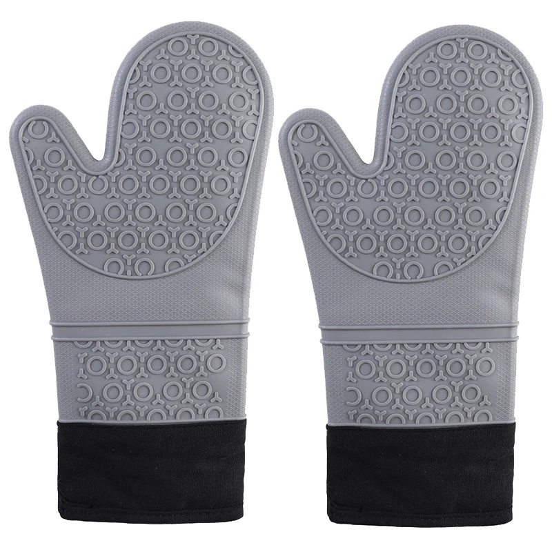OEM Custom Shape Food Grade Silicone Oven Mit Hand Protect Long Oven Gloves Heat Resistant Silicone Oven Mitts