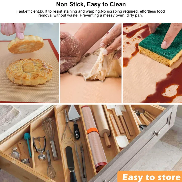 Wholesale Custom Perforated Non Stick Reusable Pastry Mat Macaron Silicone Baking Mat Sheet