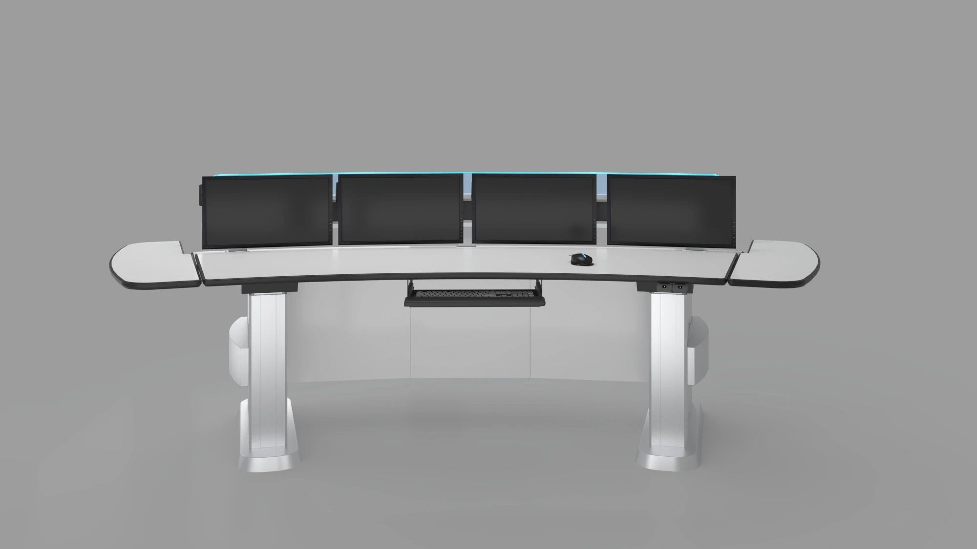 Integrated system control room console height adjustable desk ergonomic workstation control room console table furniture