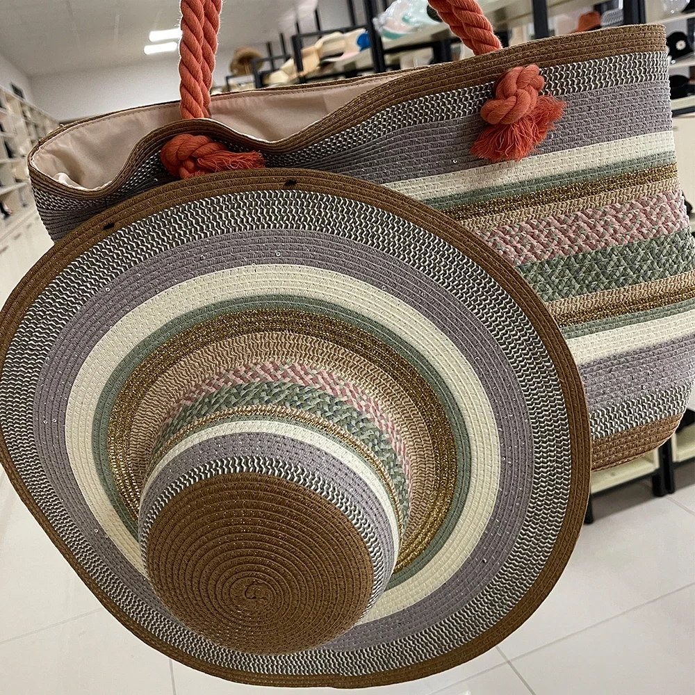 FREE SAMPLE big wide brim personalized floppy sombrero sun beach straw summer oversize hats for ladies for crafting