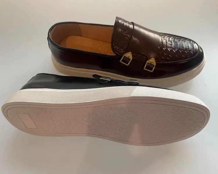 PDEP мужская повседневная обувь 2023 Лето Новая мода PU l кожа дышащая толстая подошва без шнуровки Лоферы для мужчин