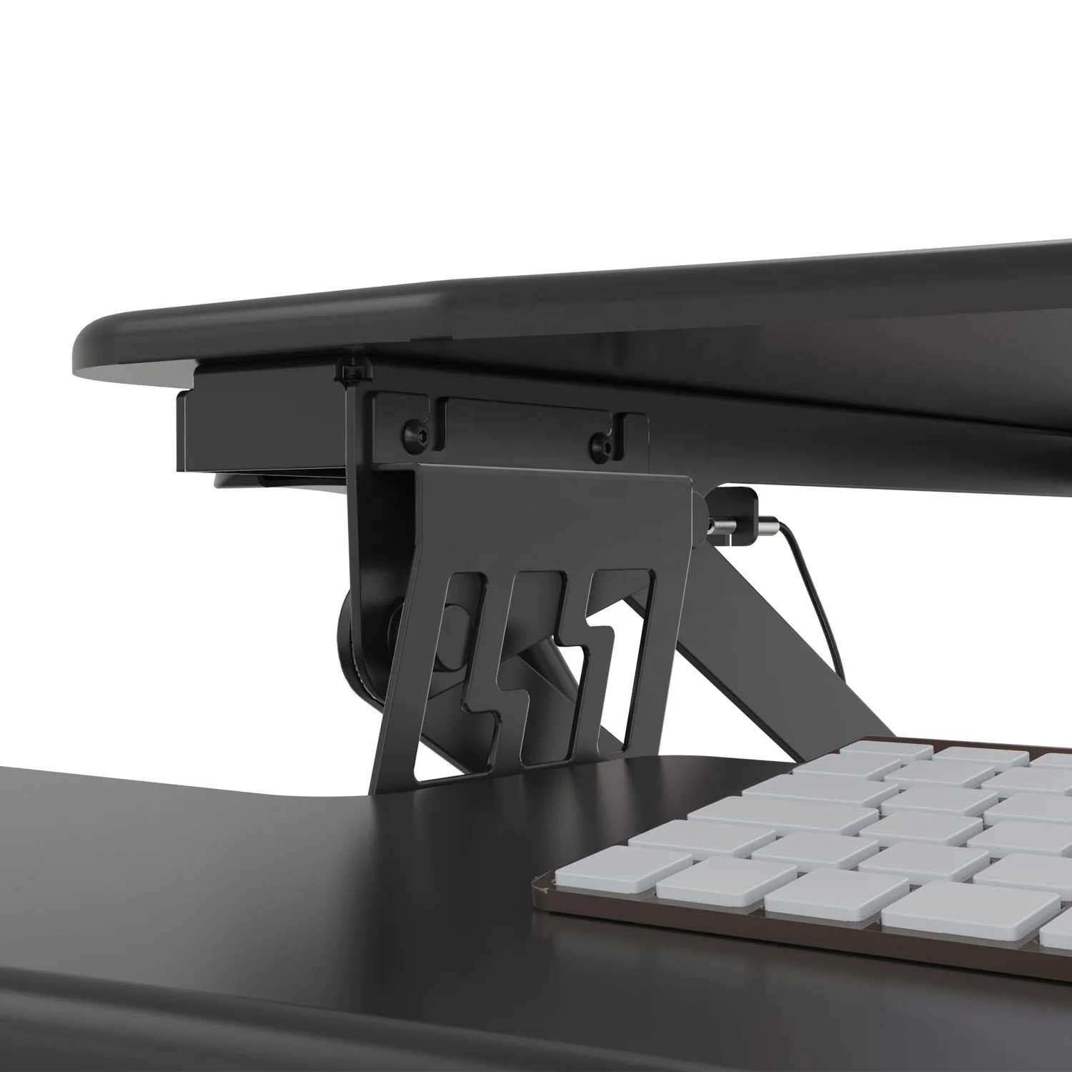 V-mounts Home Office Modern Dual Monitor Laptop Desk Height Adjustable Computer Riser Sit Stand Converter Made Plastic VM-LD07