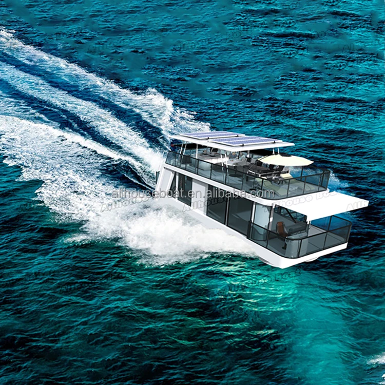 12m Long Allhouse Party Home  Floating Home on Pontoon Tubes Aluminium Tubes for Leisure and Holiday Houseboat