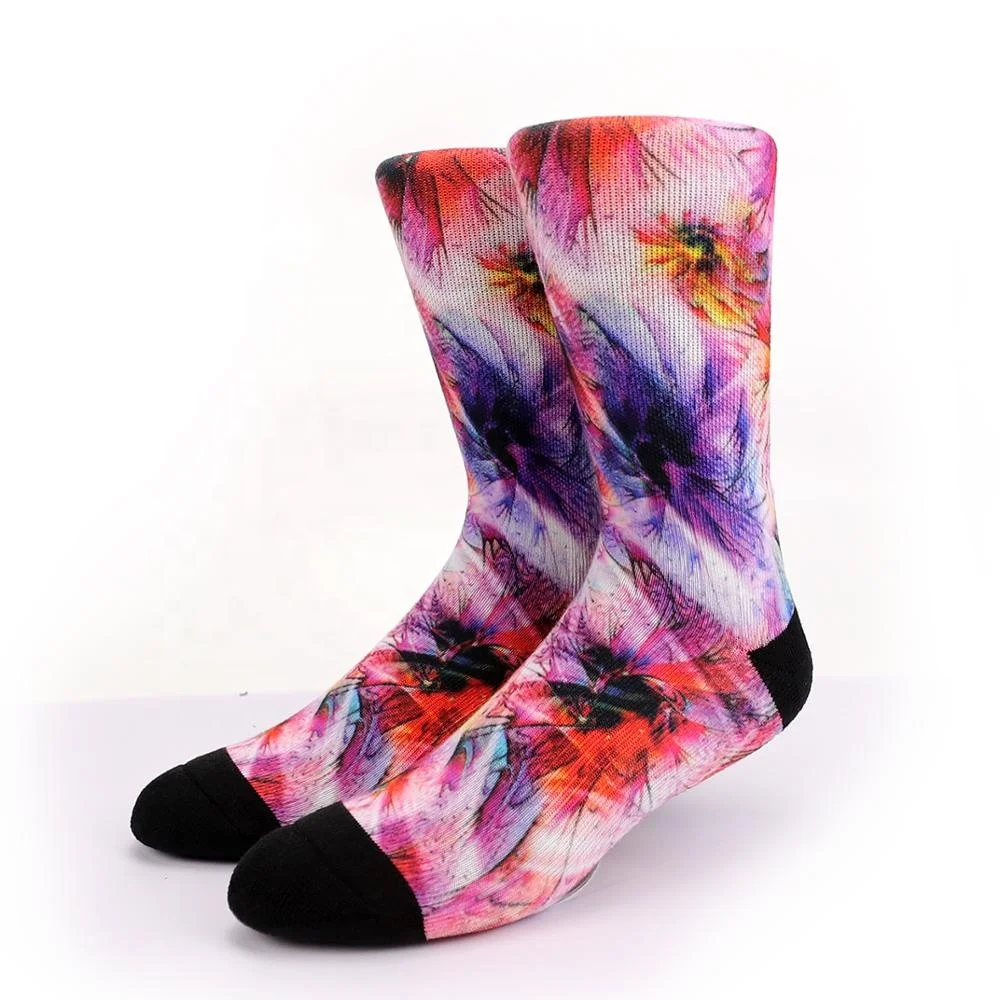 KANGYI custom socks sublimation printing on sweatshirts with hood with round oem 3d printing men's socks