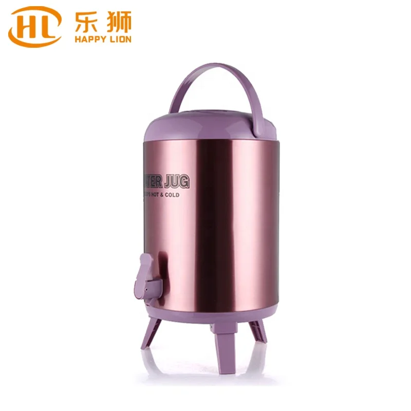 Happy Lion Insulation Tea Coffee Bucket Double Wall Stainless Steel Color Coating 11.8L Termos Water Jug Faucet Milk Tea Barrel