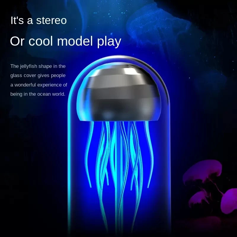 2023 New OEM Zinc HIFI BT5.0 wireless speaker with RGB Night Light Relaxing Mood Jellyfish speakers as Lamp for Christmas Gift