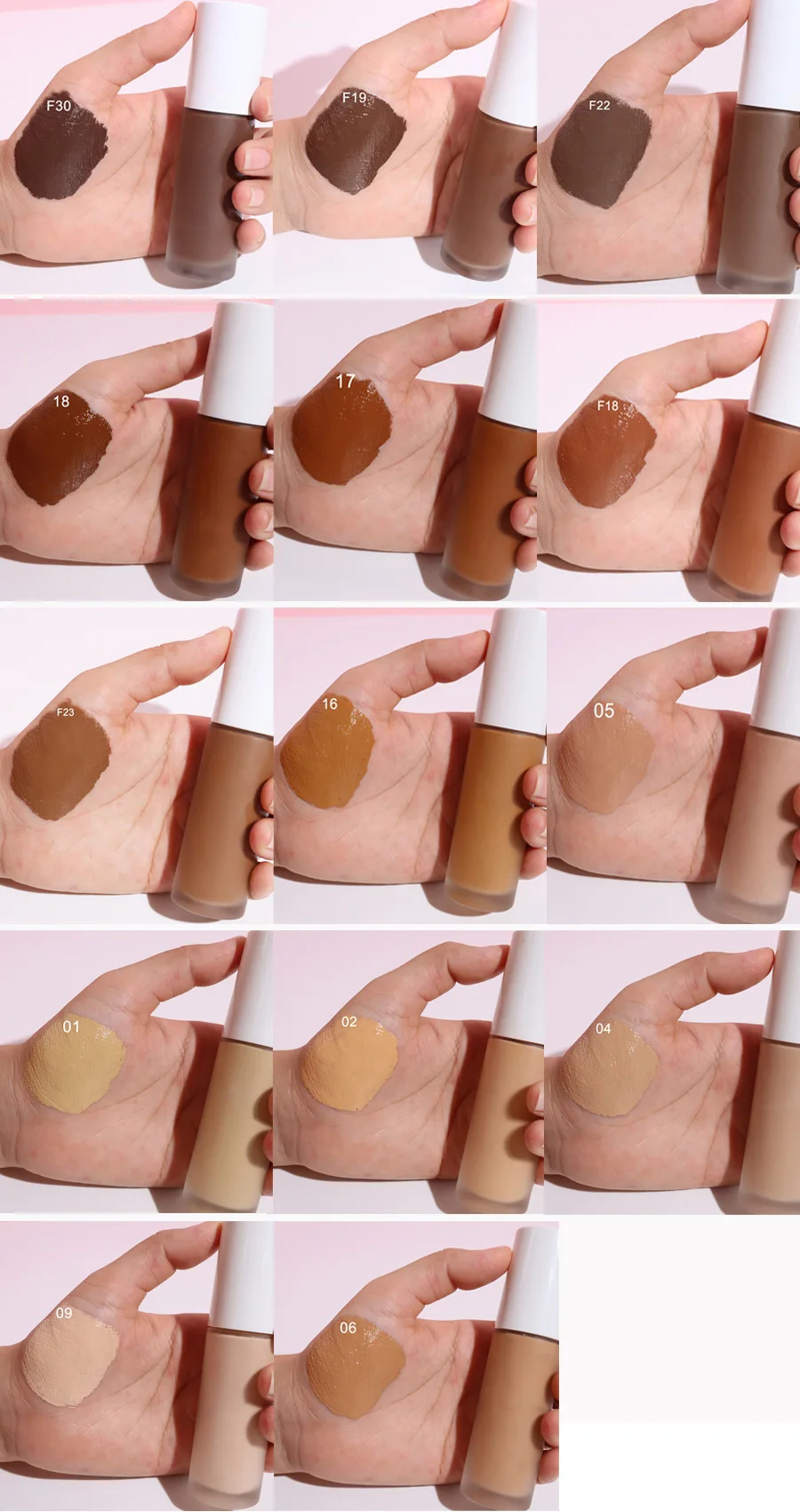 Custom your Logo full coverage make up foundation cosmetics private label waterproof matte liquid foundation