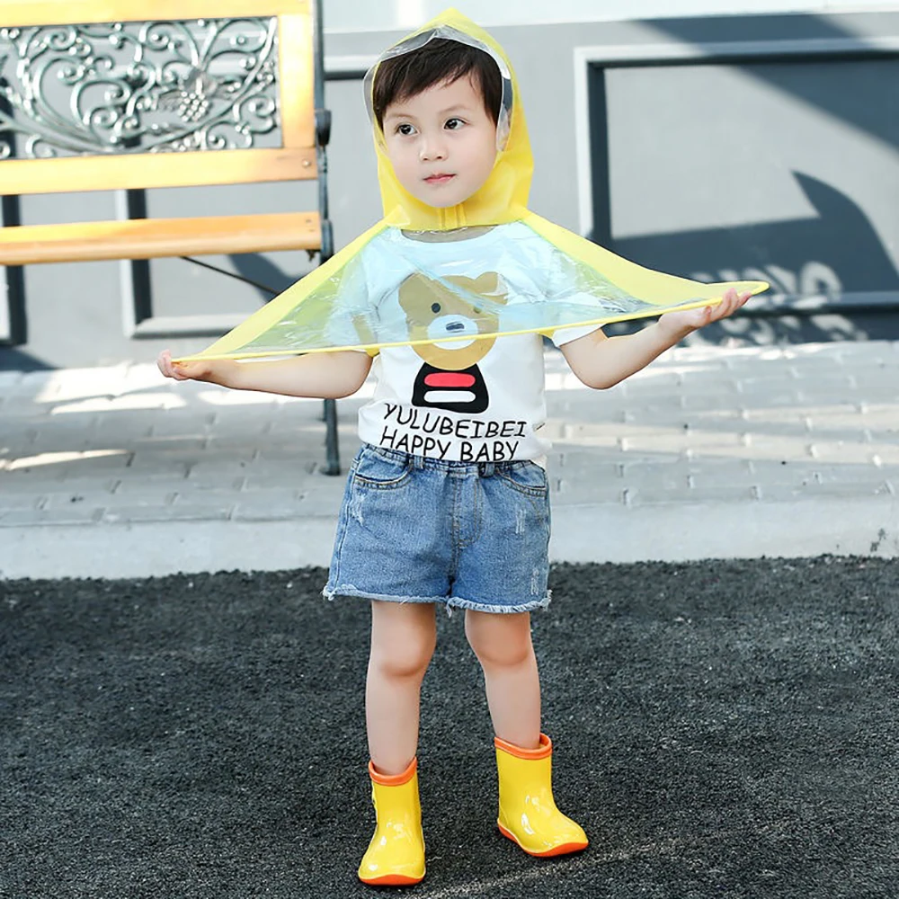 Wholesale Ufo Shape UmbrellaFolding Rain Coat Hood Cover Hands Free Portable Blue Panda Umbrella Hat