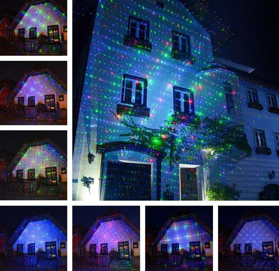 Outdoor christmas laser light projector Garden Light Flowers Moving Landscape Lighting gala Projection