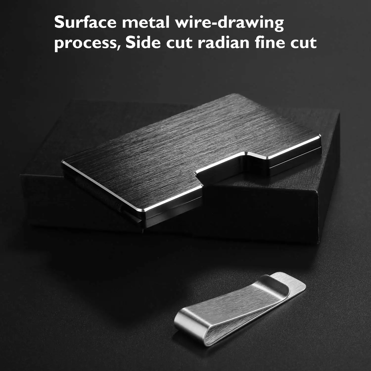 Customized Aluminum ID Credit Card Holder Large Capacity Small Size Metal Insert Card Wallet with Money Clip