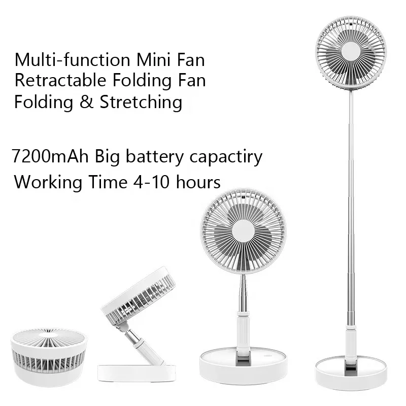 Small Portable Desk Top Electric Ac Dc Charger Fans Customize 4 6 7 9 12 16 Inch Mini Usb Rechargeable Desk Table Charging Fan