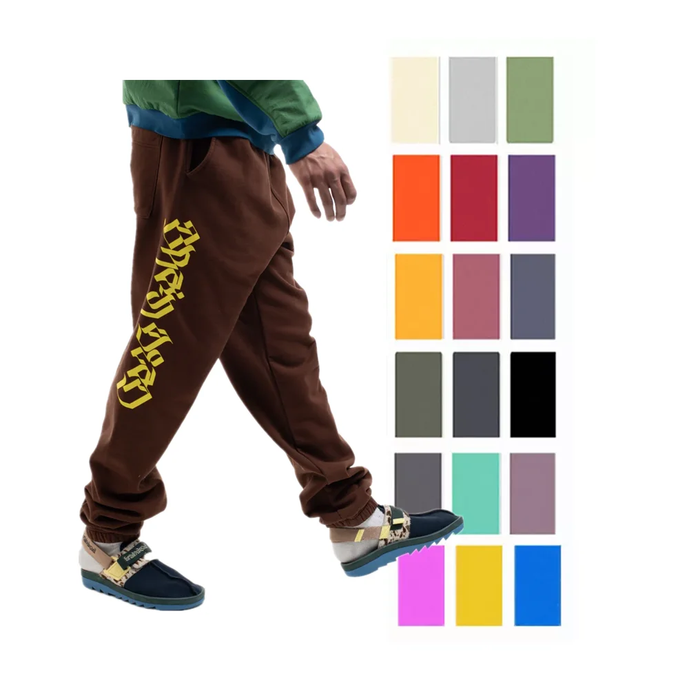 2022 Trending Hot French Terry Sweatpants Jogger Stacked Sweat Trousers For Men Custom 3D Puff Print Sweatpants Thick