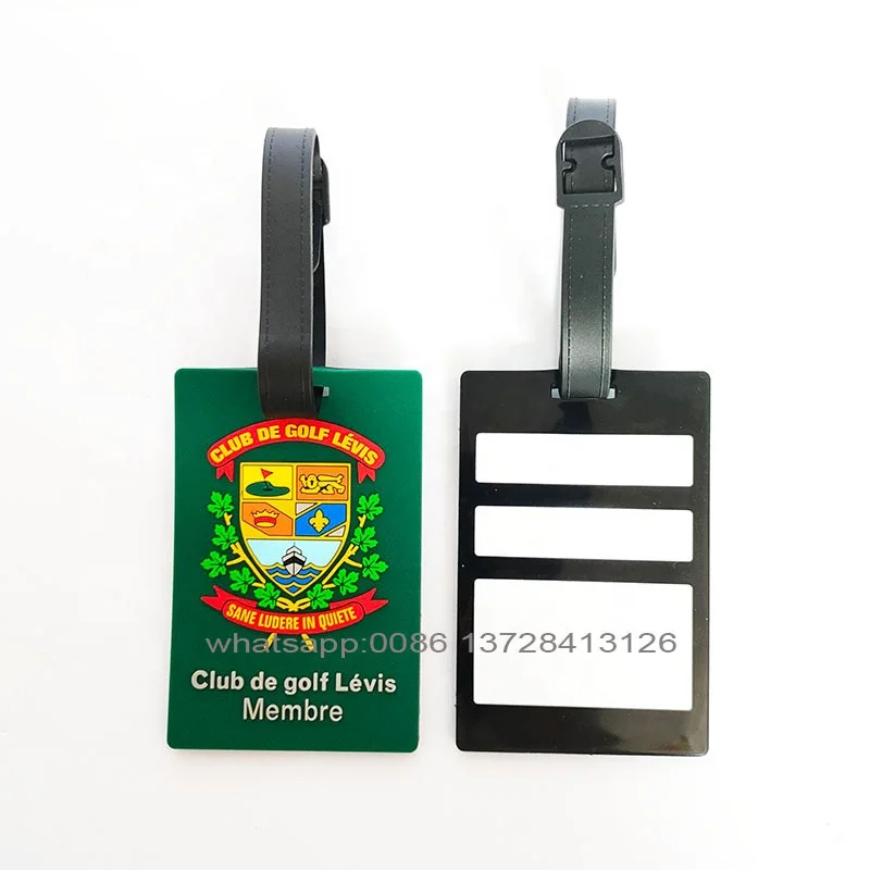Personalized Custom Eco-friendly Rubber Golf Club Bag Tags Luggage Tags for Club Member