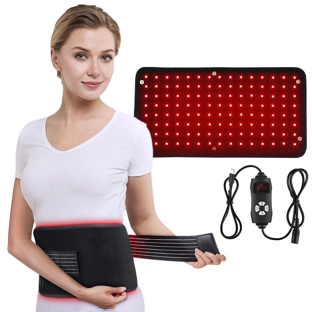 Pain Relief Infrared LED Light Back Shoulder Waist Wrap Pad Red Light Therapy Belt