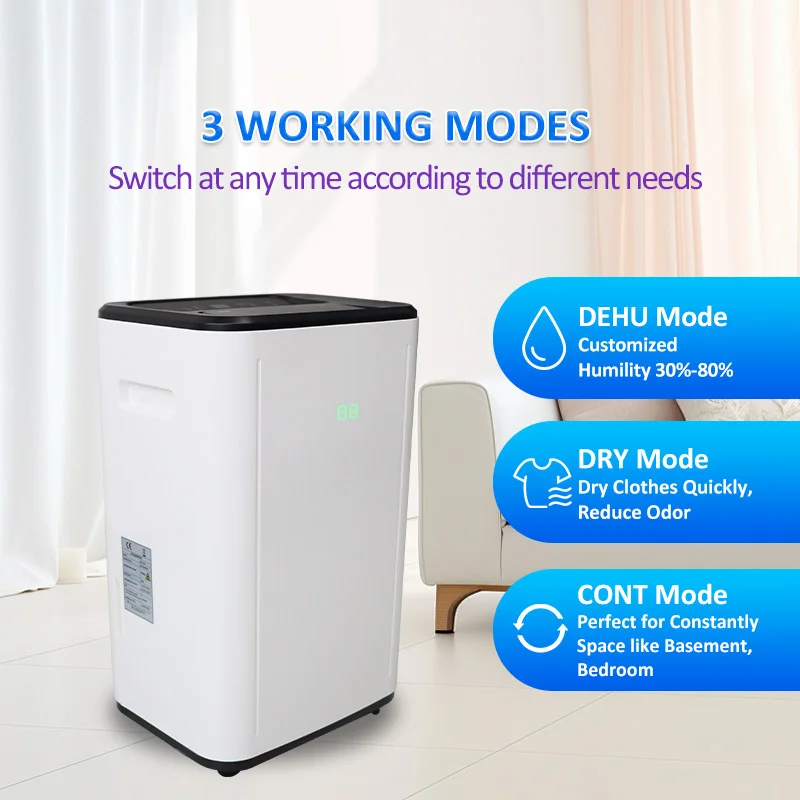 JJPRO Greenfly wholesale OEM ODM smart WIFI  Home dehumidifier  25L CE ROHS portable air dehumidifier with HEPA optional