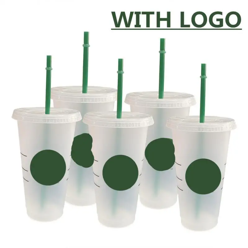 
710ml/700ml/473ml Straw Cup With Lid With Logo Color Changing Coffee Cup Reusable Cups Plastic Tumbler Matte Finish Plastic Cup 
