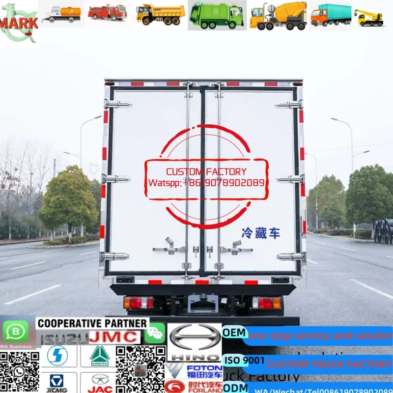 ISUZUU New Automatic  2 Tons Gasoline  Mini Refrigerated Truck Freezer Small Refrigerated Box Truck Price New Ice Cream Truck