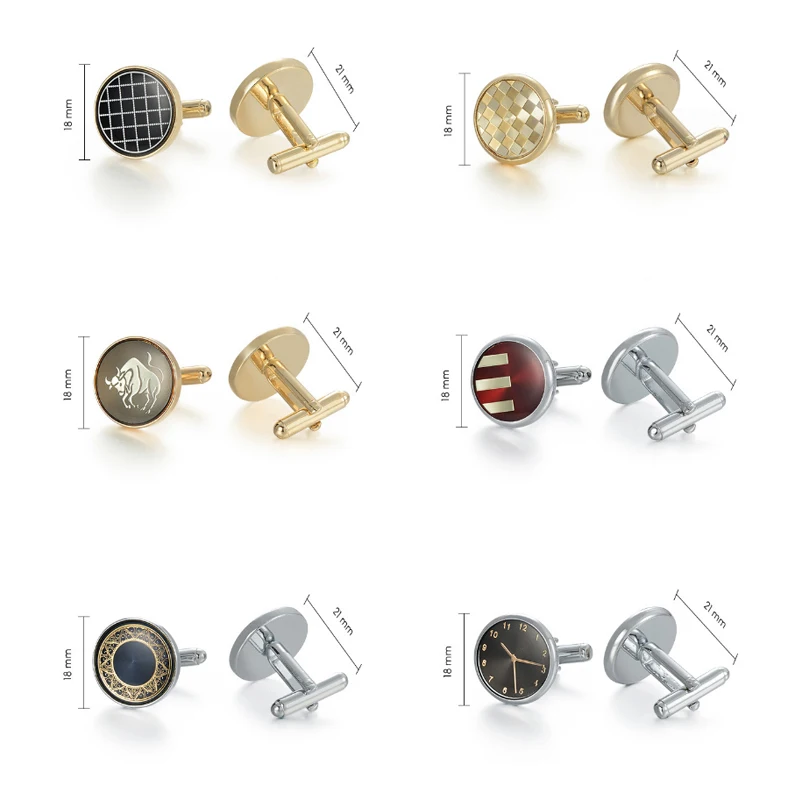 Wholesale Stainless Steel Cufflinks Elegant Women  Fashion Luxury Square Crystal Cuff Buttons Male French Shirt Cufflinks