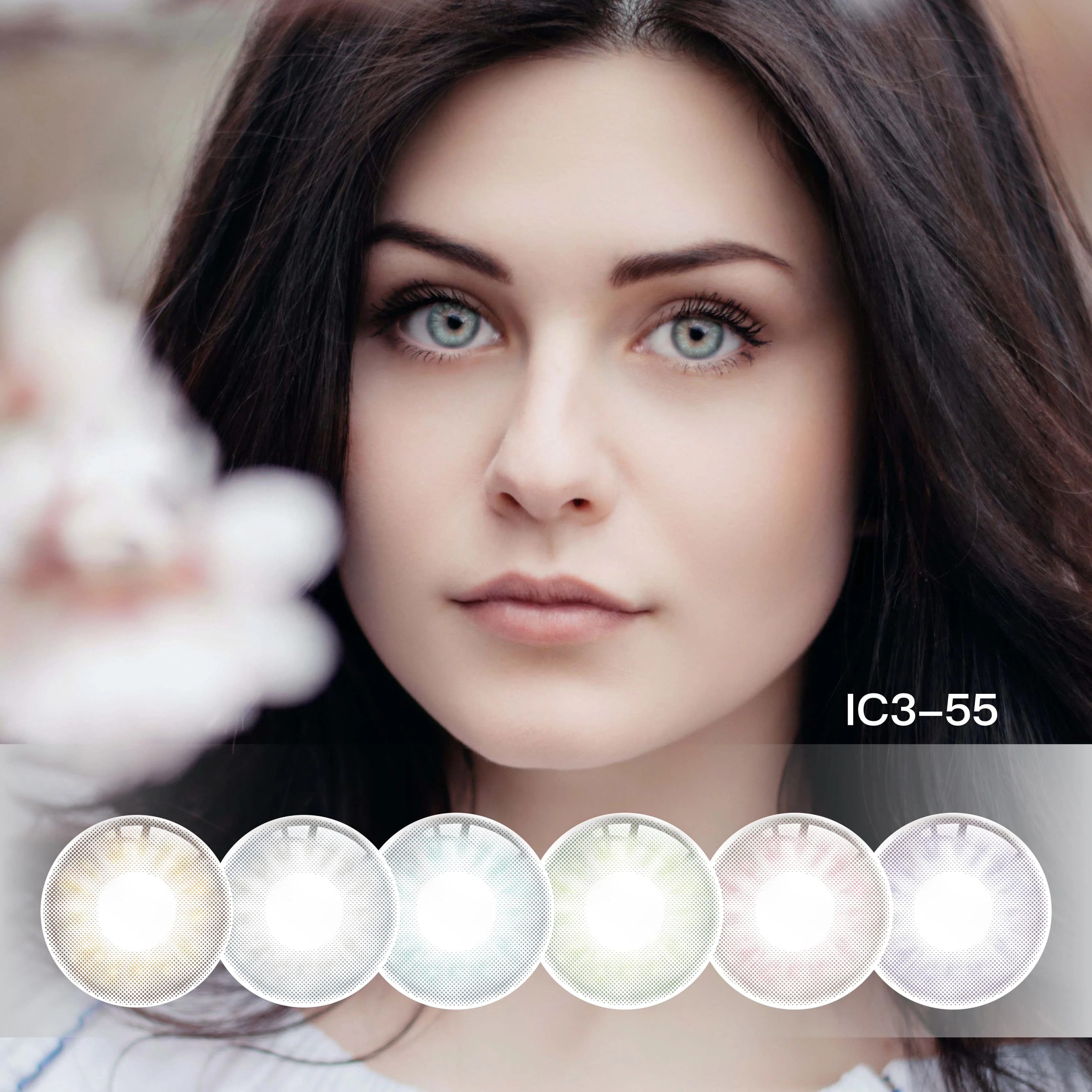 IC3-55 Miiemo Blue Brown Gray Color Lens Hot Selling Color Contact Lens Wholesale Price Monthly Contact New Arrival