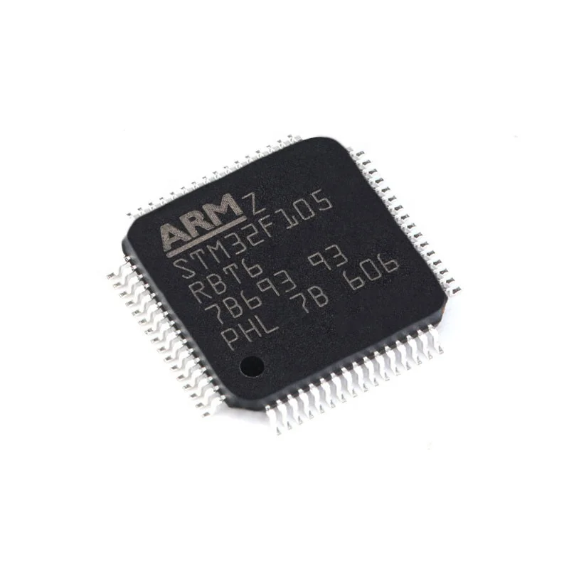 Original STM32F105RBT6 LQFP-64 ARM Cortex-M3 32-bit microcontroller MCU 72MHz/128KB Flash RAM: 64KB