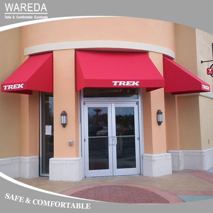 Custom store front printed Fixed outdoor commercial Canvas awning on window, awning for window, store, outdoor restaurant