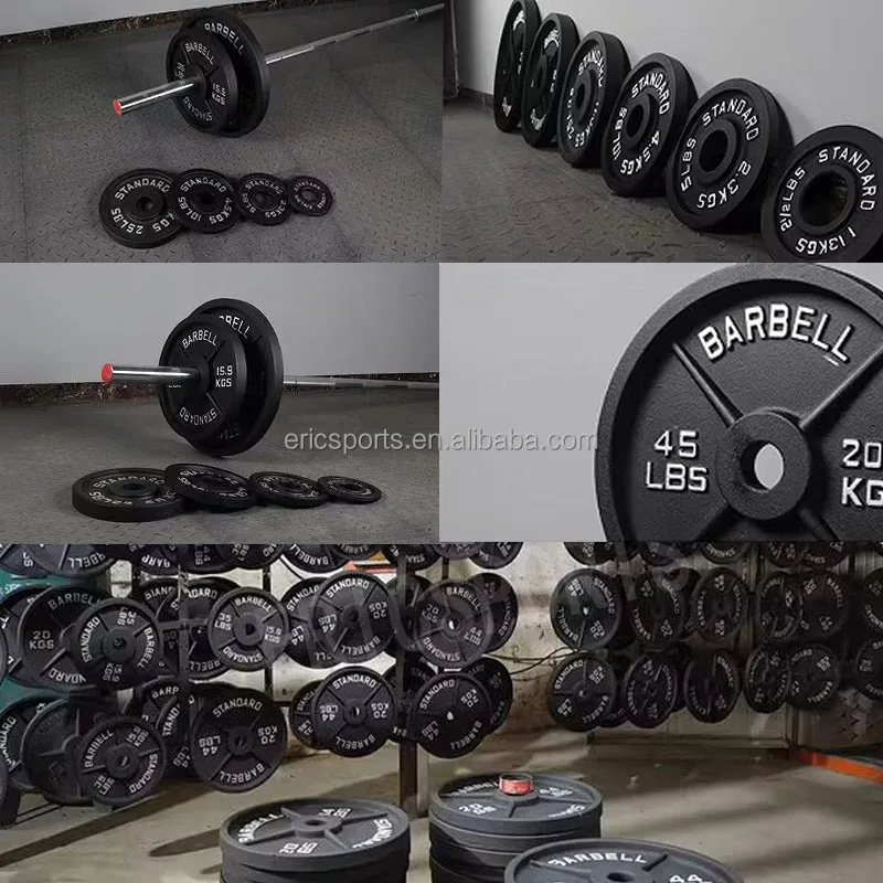 Baking Training Barbell Bumper Weight Plate barbell with weight plates set