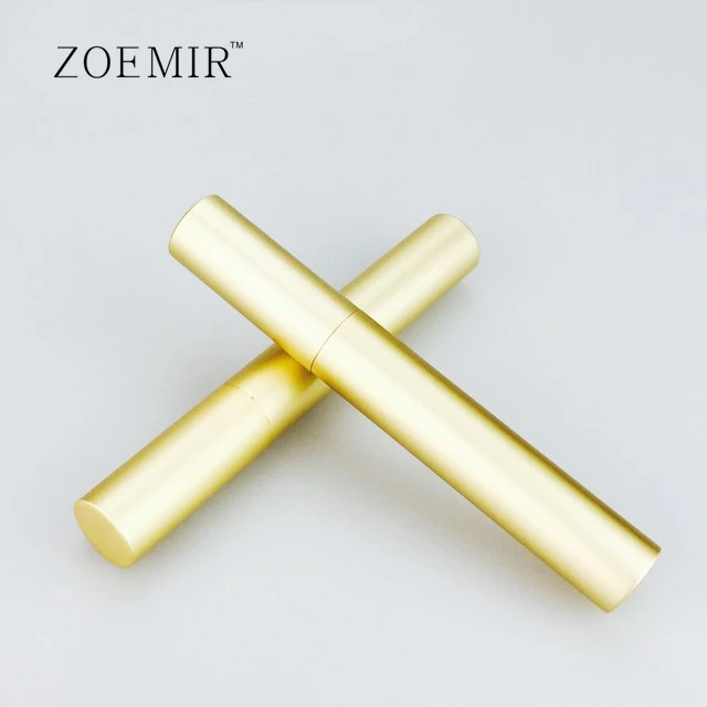Aluminum eyeliner tube container golden liquid eyeliner bottle with nylon brush make your own brand