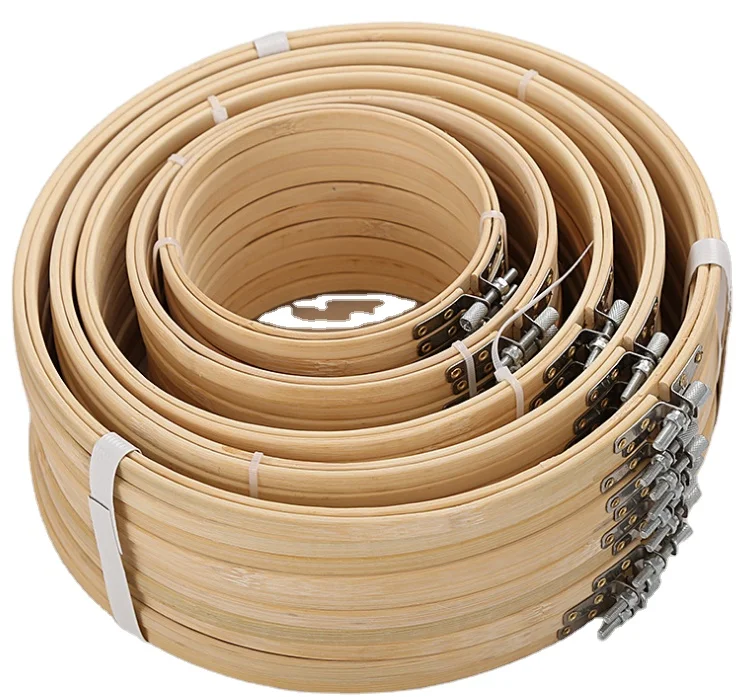 Деревянные обручи Charmkey, обруч с вышивкой из 100% бамбука естественного цвета