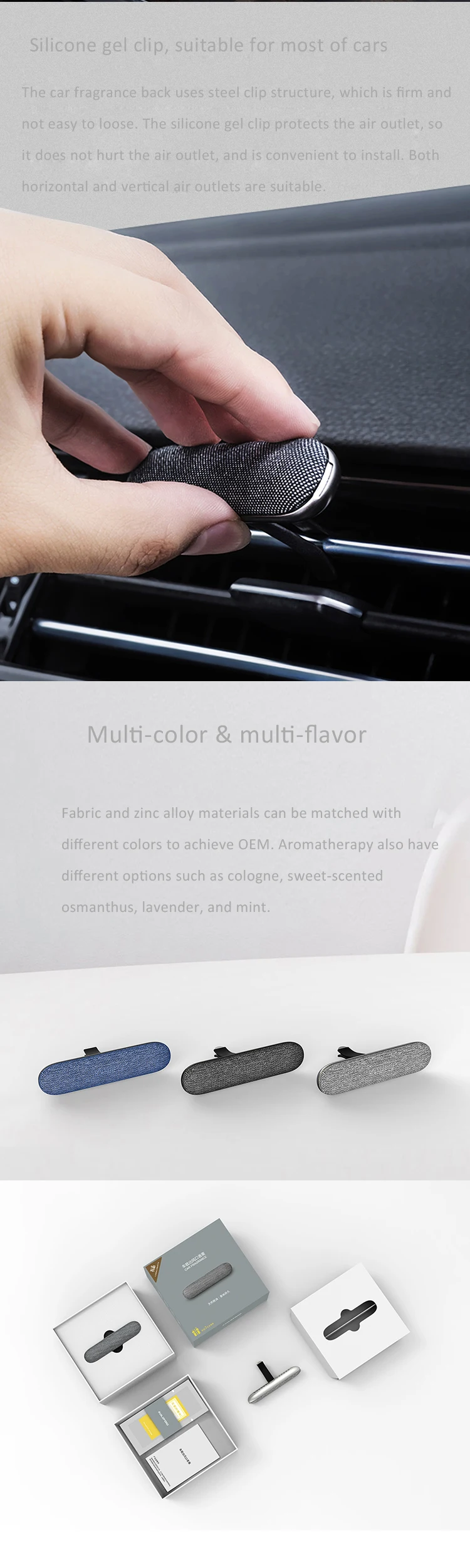 
2019 Hot Car - mounted air purifier anionic aromatherapy air freshener clip car fragrance 