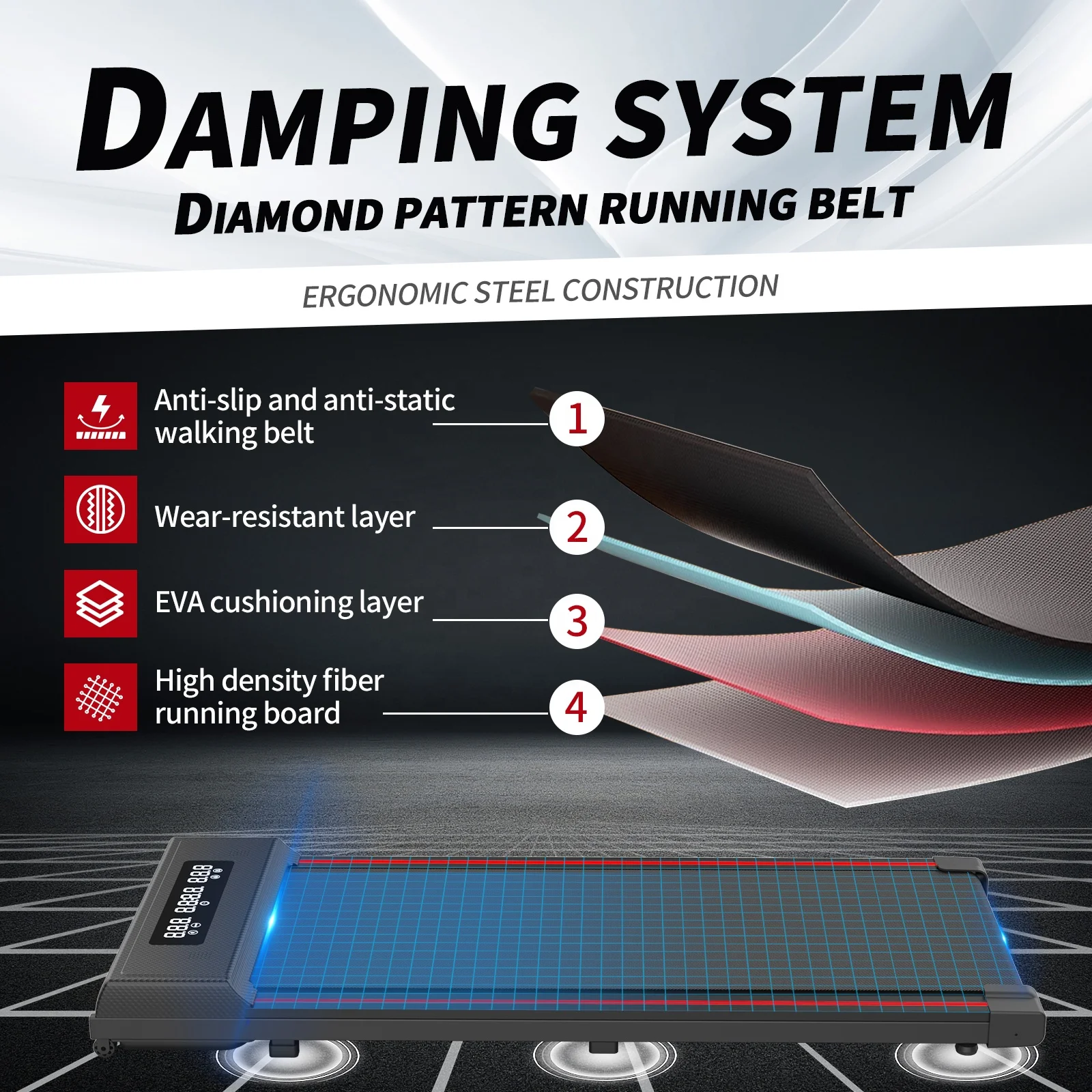 Folding Portable Walking Pad without Handle Mini Under Desk Treadmill Machine Running Fitness Manual Electric GYM  For Home