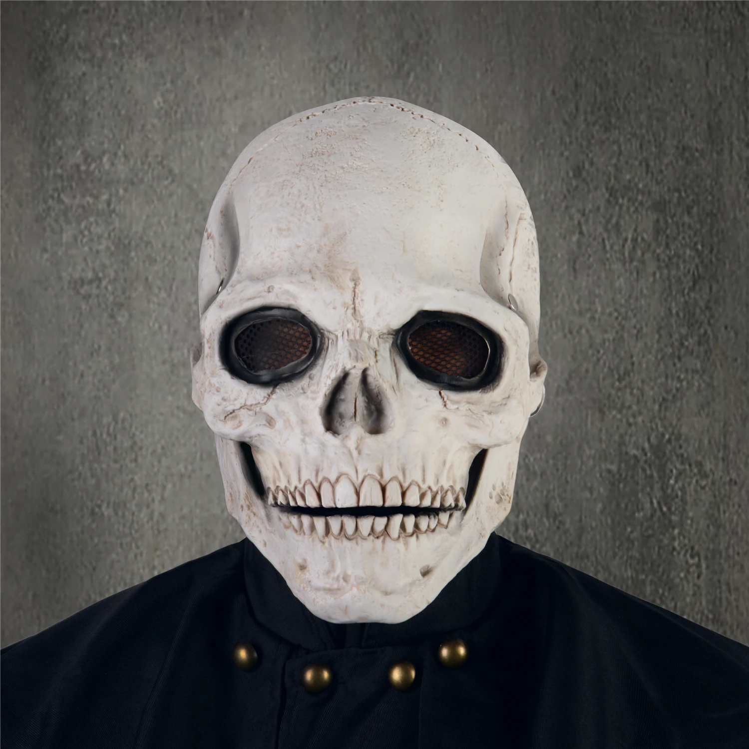 Заводская в наличии, латексная Реалистичная маска на голову с черепом для вечеринки, шлем, Хэллоуин, ужас, голова, скелет, маска с движущимися челюстями, маска с черепом