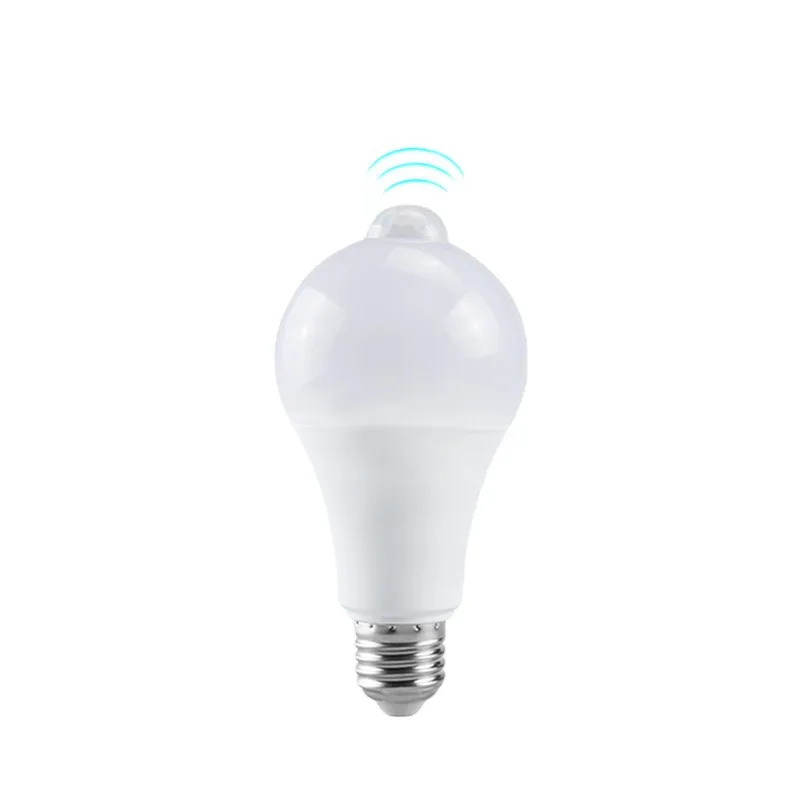 High Sensitivity 7w 9w 12w Led Smart Light Pir Motion Sensor Light Bulb For Garage Corridors Toilet Indoor Lighting