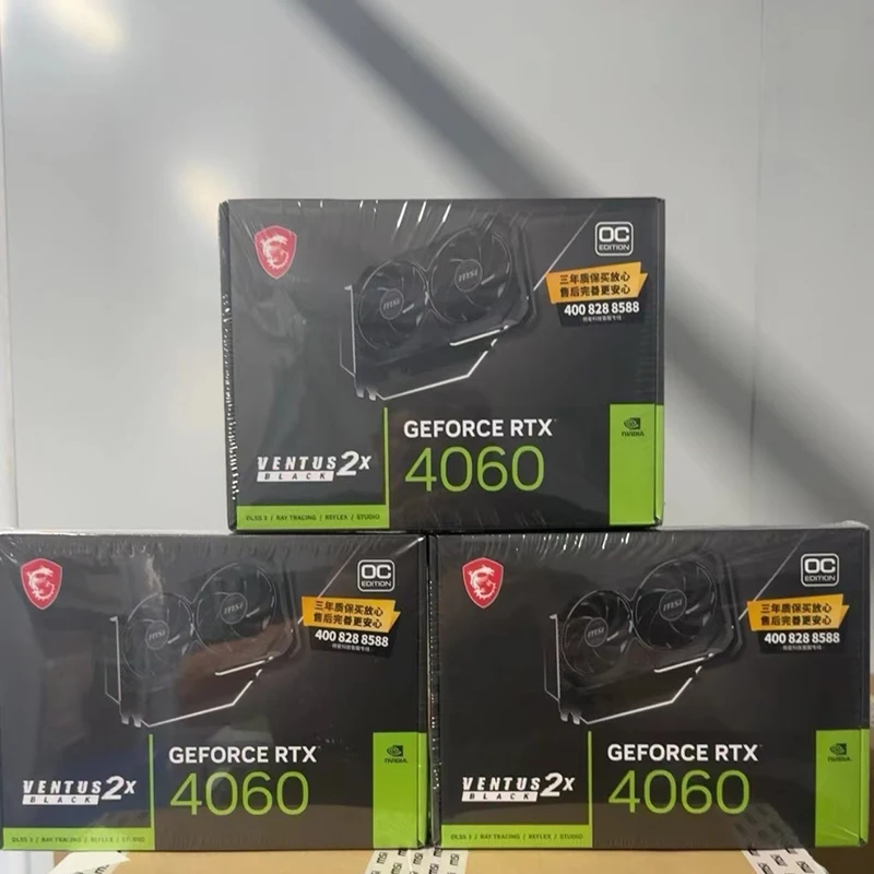 Brand new Msi Geforce RTX 4060 TI 4060TI Ventus Gaming X Trio 2x 3x oc 2 3 fans black white GPU 8gb graphics cards video card