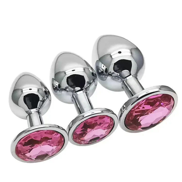 Adult Butt Plug Gem Portable Metal Anal Plug Set Massager Stainless Steel Sexy Toys Round Steel Plug Anal For Women