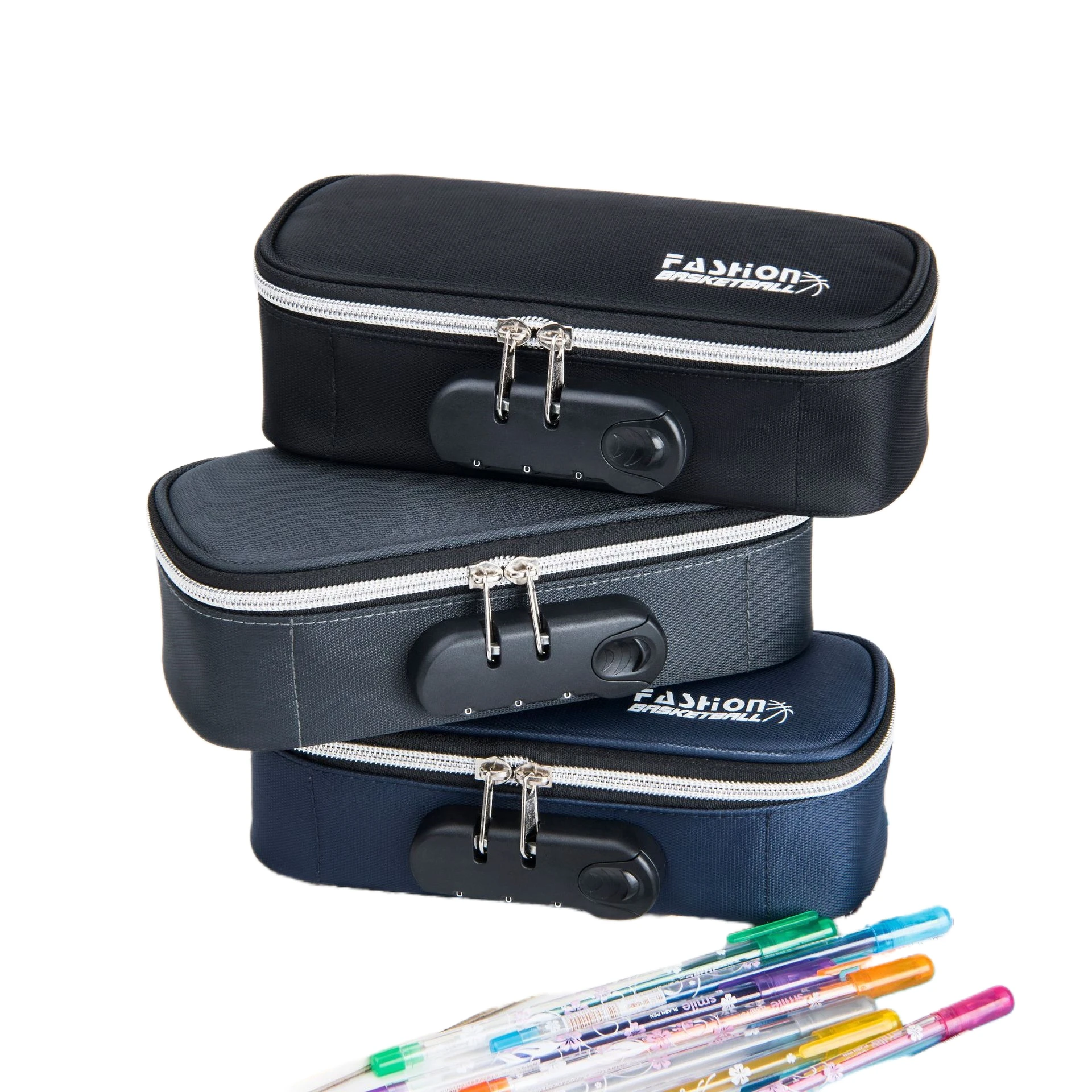 BEYOND Manufacturer Canvas Custom Multifunctional Passwaord Lock Cute Pencil Box With Code Lock for Kids