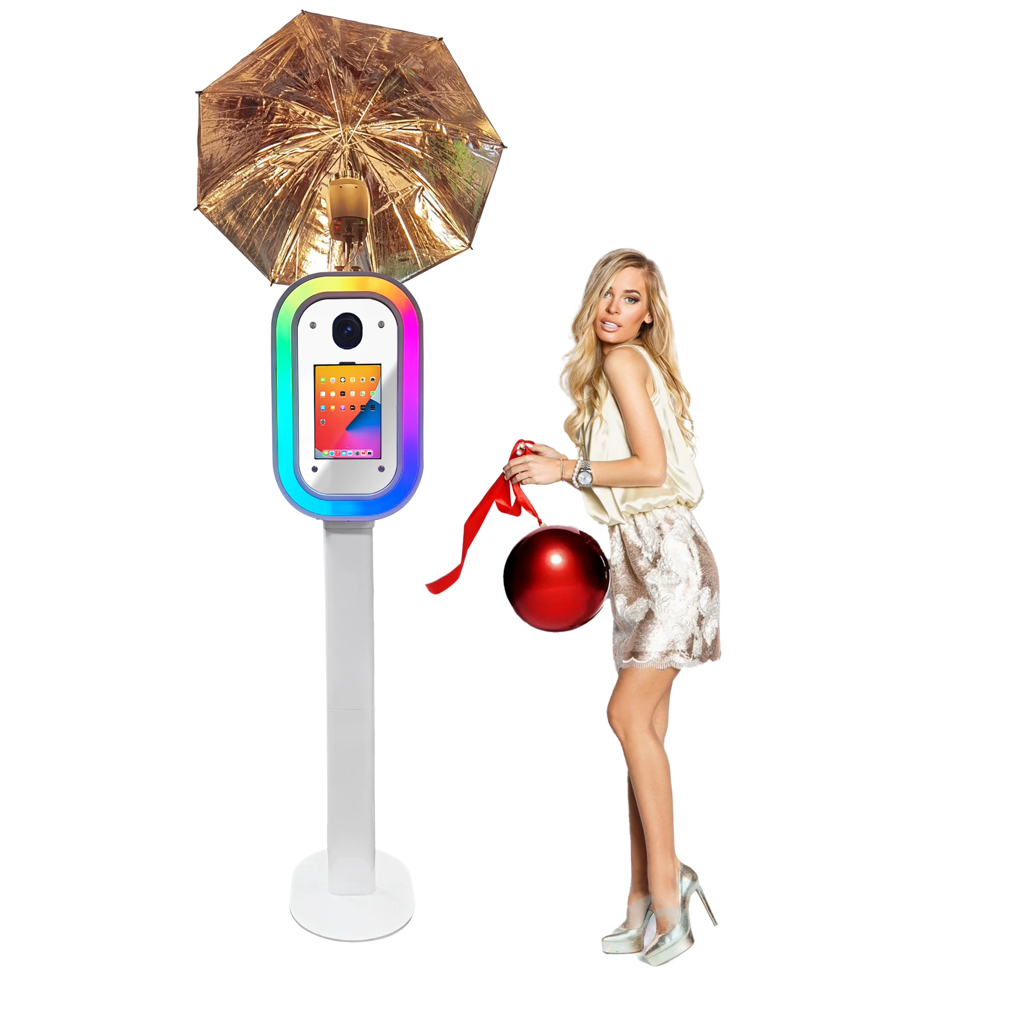 10.2 Inch 11 Inch 12.9 Inch Faceplate Ipad Photobooth Shell Dslr + Ipad Pro With Flight Case And 2 In 1 Flash Fill Light