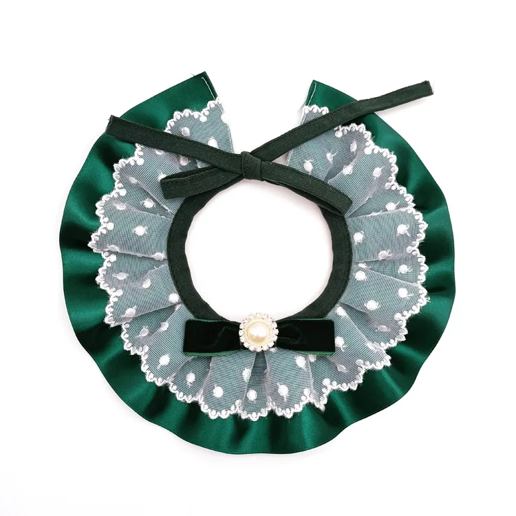 Pet accessories Christmas style cat dog rabbit lace collar bell adjustable choker