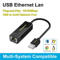 Mindpure USB Network Card 10M 100M USB 2.0 to RJ45 Network Adapter LAN Converter USB2.0 Ethernet Adapter