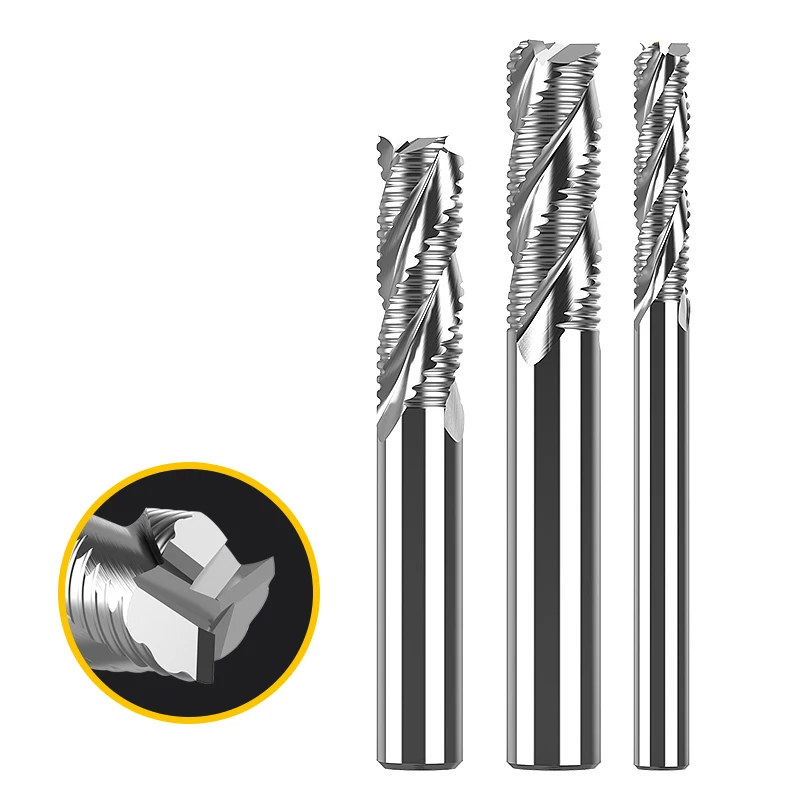 HUHAO roughing end mill for aluminum - 3 Flutes CNC tool Customized milling cutter H19020308