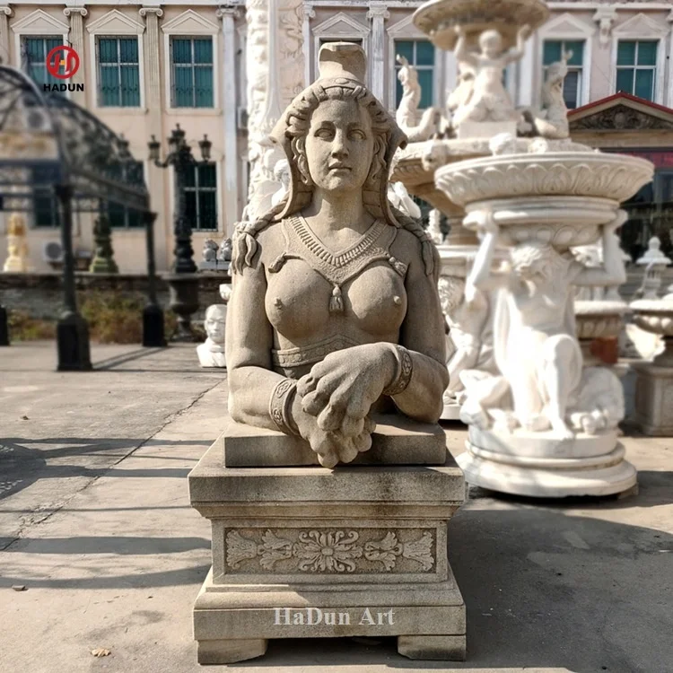 Marble Egyptian Sphinx Statue for Home Decoration Outdoor Ancient Greek White Natural Marble Customized Size