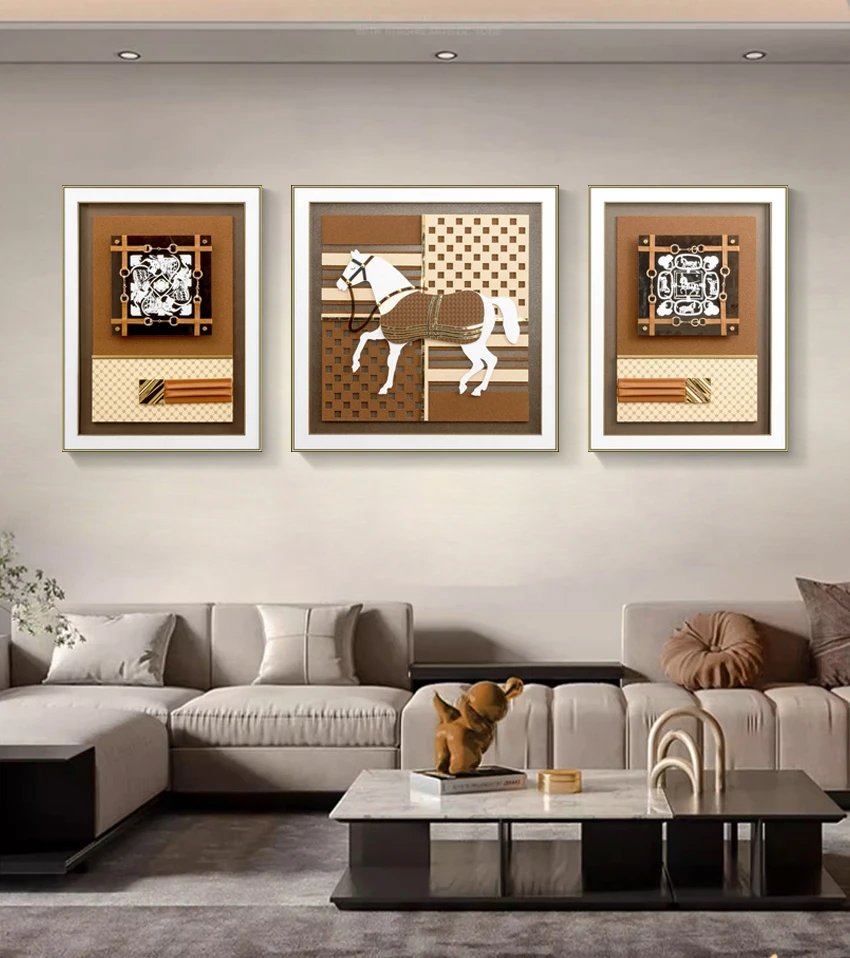 Wholesale Framed Wall Art Painting Modern Luxury Decoration Painting hanging paintings 3 Pcs In A Set