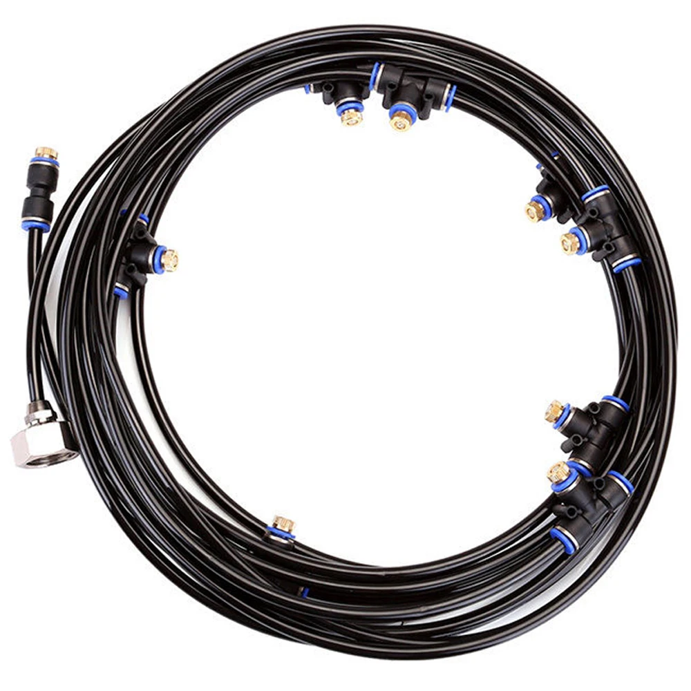 E-18th Waterring Irrigation 8M Fogger Water Spray Kits Garden Nebulizer  Misting System water mister ring for Greenhouse Garden