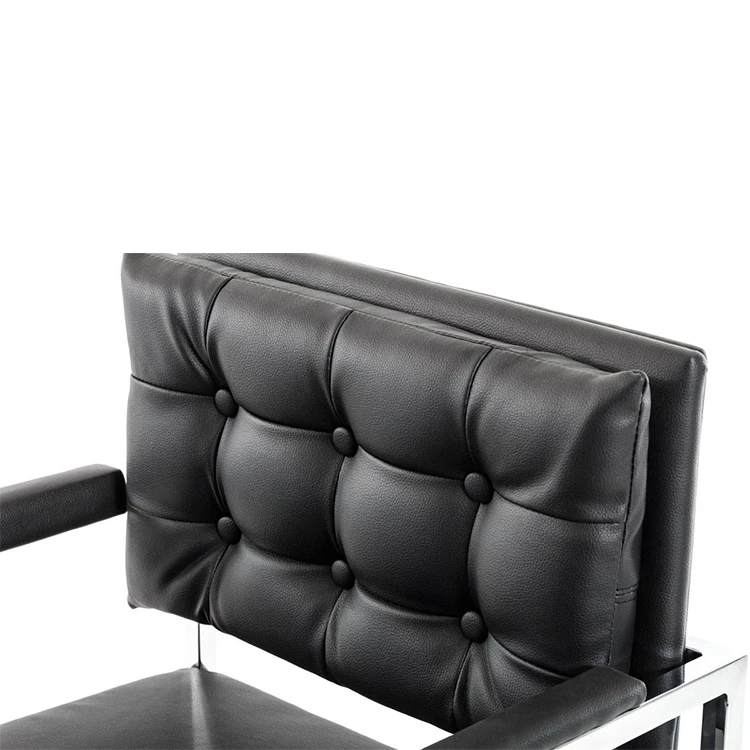 Modern Leisure Furniture  Non-adjustable Stainless Steel PU Leather Chair Bar Stools For Kitchen Modern