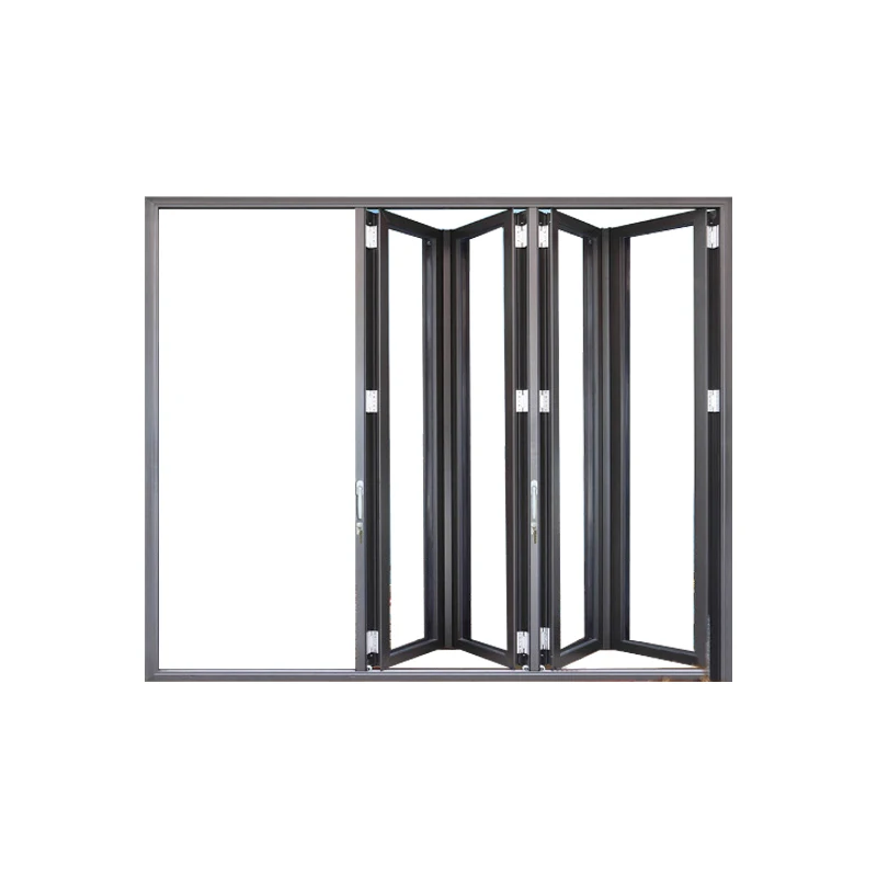 Nigeria folding glass warehouse door metal double bi-fold patio doors large door 4 meter with gauze