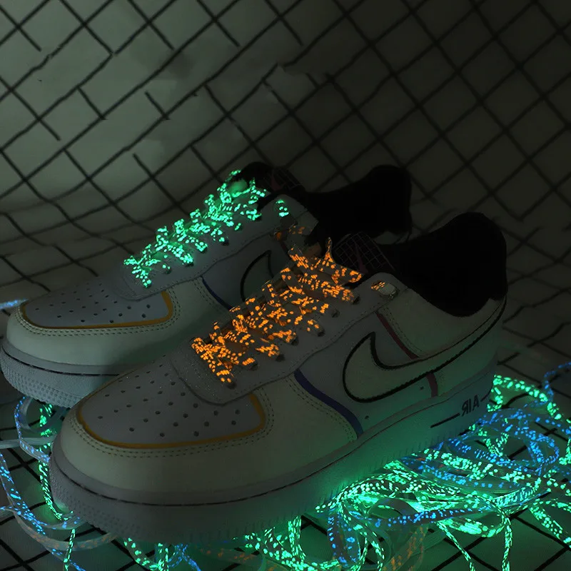 No Tie Shoe laces Elastic Shoelaces Metal Locks Flat Shoelace Luminous Lazy Laces Unisex For  Kids Adult Glowing in dark