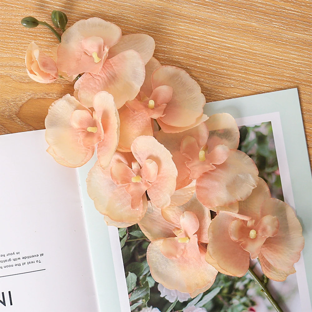 Искусственные стебли орхидеи настоящие прикосновения Орхидея искусственная бабочка фаленопсис цветок для вазы украшения дома свадьбы