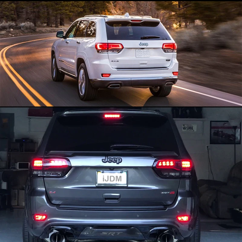 Red Lens 20-SMD 3030 LED Bumper Reflector Marker Lights For 2011-up Jeep Grand Cherokee WK2 Compass and Dodge  Red Tail Lights