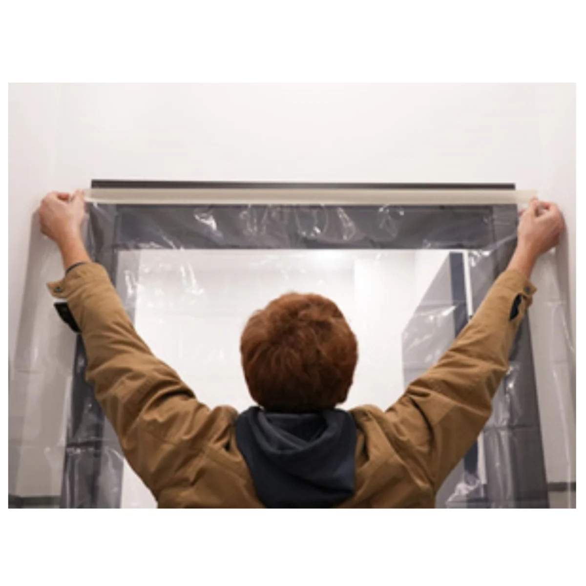 ROLLINGDOG Plastic Sheet Door With Zip 80241 Easy Installation Construction Curtain Dust Barrier Plastic Cover